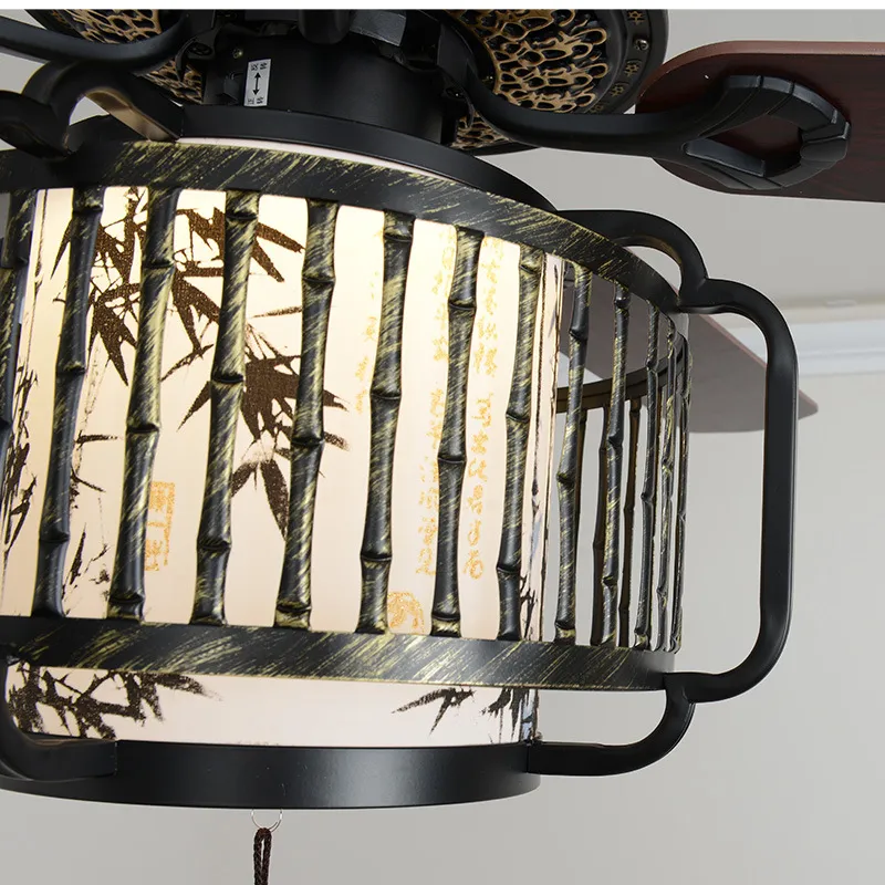 Vintage Chinese Ceiling Fan Lamp for Living and Dining Rooms