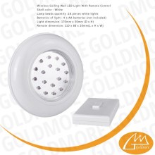 Remote control 18 led motion cabinet wall lights, ceiling night light use 4XAA battery,wireless led night remote control light