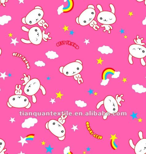 cheap T/C flannel fabric baby pigment print