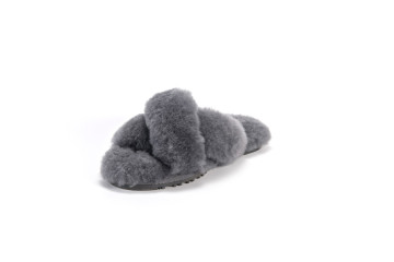 Real Wool Sheepskin Double Strap Slippers