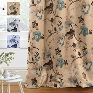 Energy Efficient Room Darkening Bedroom Printing Curtains