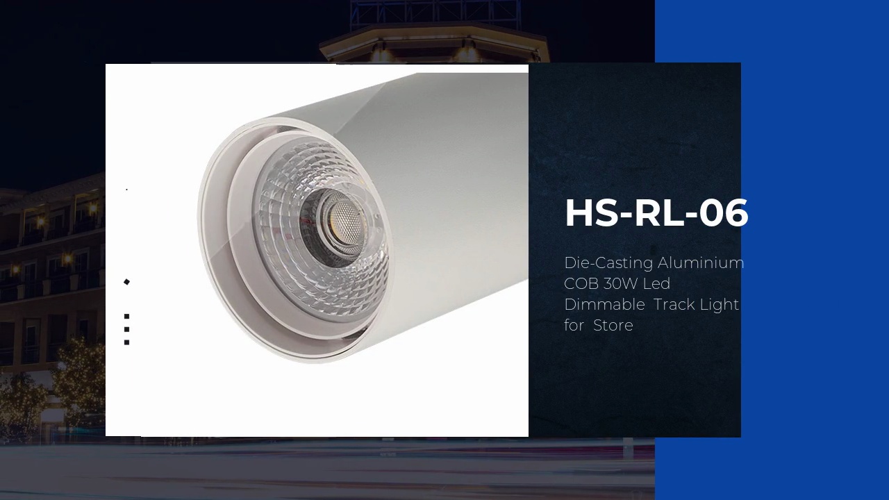 HS-RL-06.Die-Casting Aluminium .COB 30W Led .Dimmable Track Light .for Store.