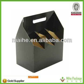 bottle beer pack carrier box/cheap bottle beer pack carrier box/kraft paper bottle beer pack carrier box