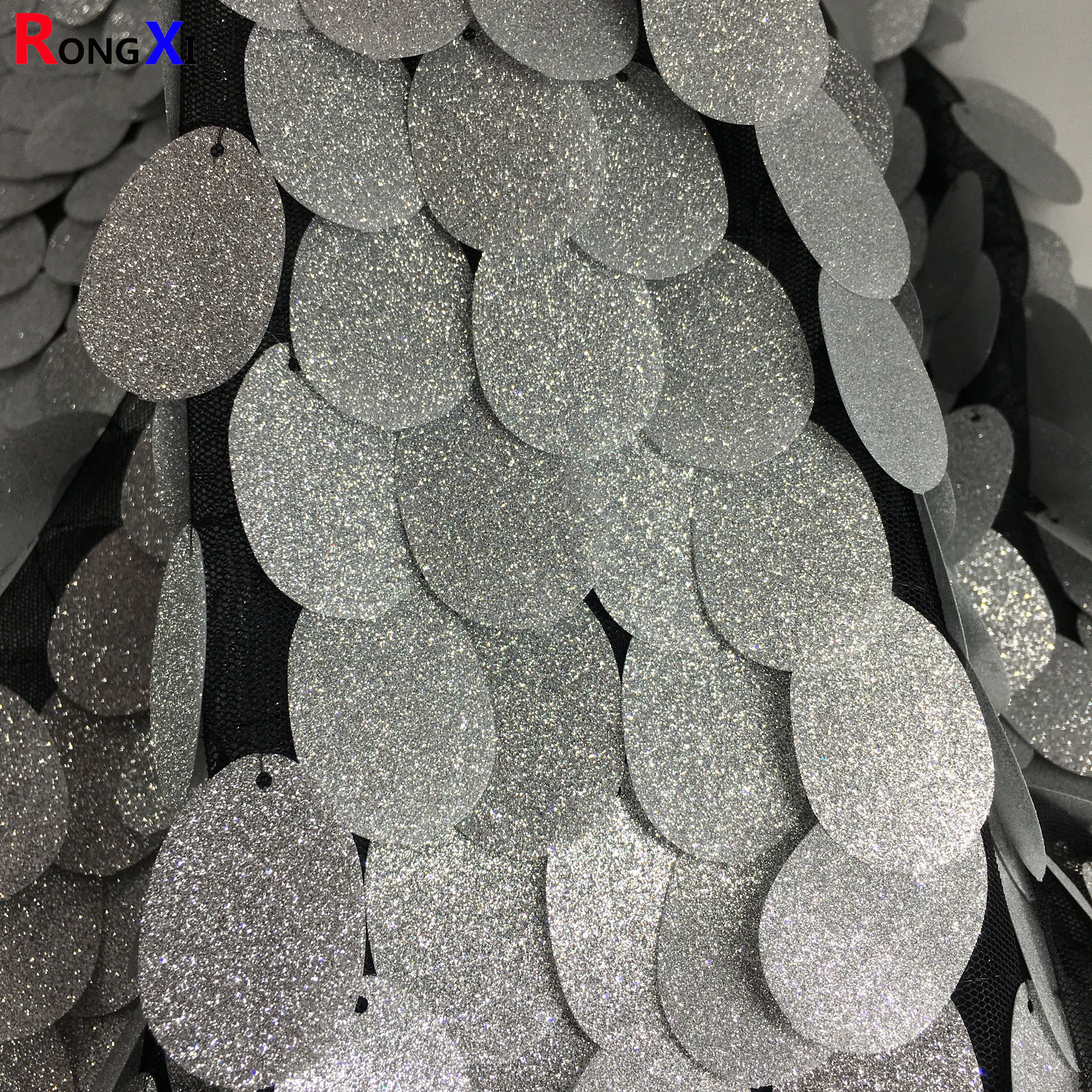 RXF0732 Hot Selling Bolt Material Big Sequin Fabric