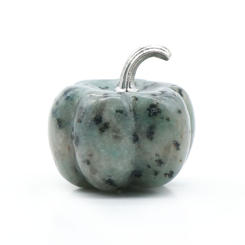 Craft Kiwi Stone 1.2 pulgadas de calabaza Gemstone para decoración de la oficina en el hogar