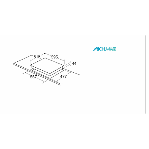 HOJ de gas de acero inoxidable con soportes de hierro fundido