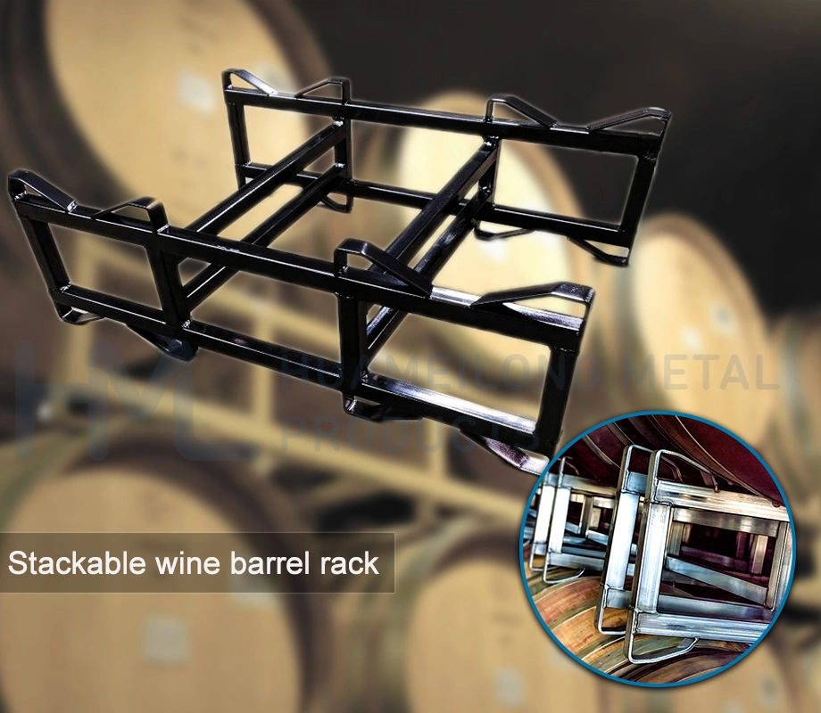 53 Gallon Stacking Whisky Steel Galvanized Wine Storage Barrel Rack