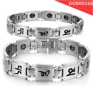 Stainless steel engravable tag jewelry buddha bracelet