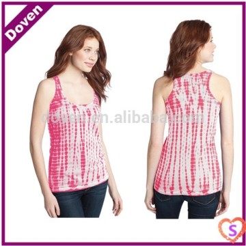 Tie dye printing ladies cotton tank tops