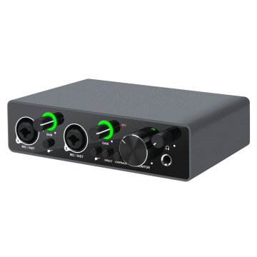 GPUB AC2 Sound Card: USB Audio Interface with XLR for Studio Recording (20 Hz to 20 kHz)