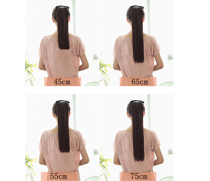 Natural Wrap Around Drawstring Ponytail 100% Virgin Human Hair Silky Straight, Remy Brazilian Human Hair Pony tails