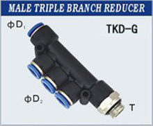 Male Triple Branch Reducer Thread 1 / 2 One Touch Fittings / Pneumatic Fittings With G Thread