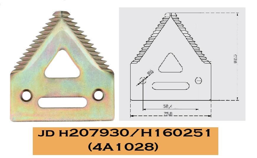 4A1090 (826720C3) Combine el sistema de corte de maquinaria de la cosechadora del encabezado de reparación de piezas de cuchillo falciformes