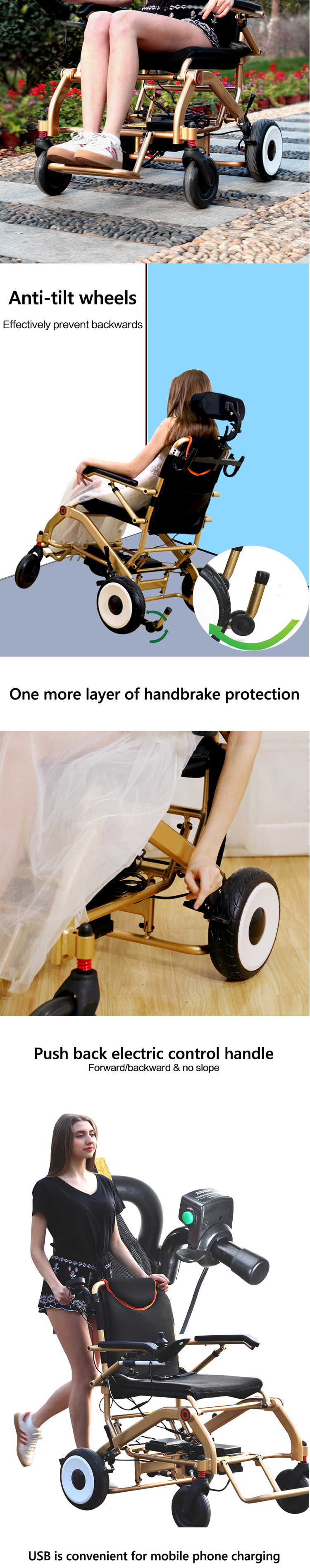 折叠便携式自动电动马达轻型电动轮椅