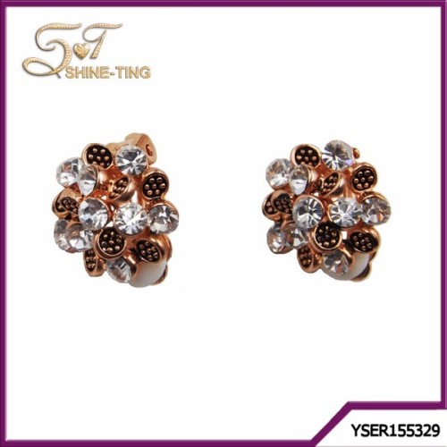 wholesale fashion accessories diamond rose gold earrings