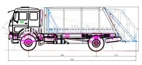 12M3 compression type waste manage garbage truck