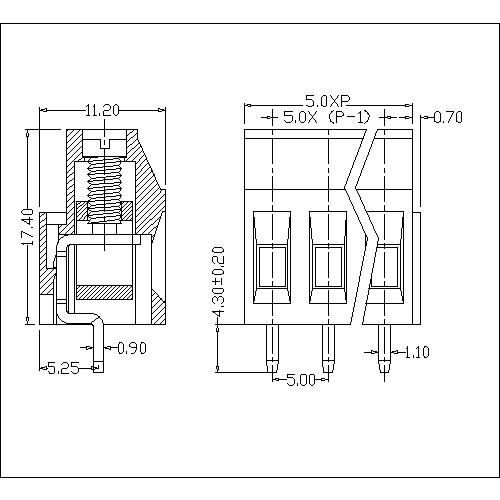 AT129V-5.0XXX-B PCB Screw Terminal Block 