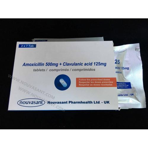 Potassium Amoxicillin and Clavulanate Comprimés 500mg + 125mg