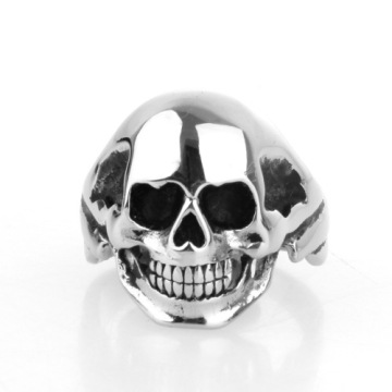 Low MOQ black Titanium finger skull ring