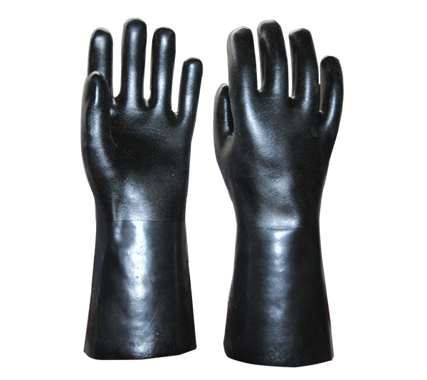 Grüne PVC-beschichtete Handschuhe Sandstrom-Finish 14inch