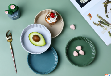 melamine round deep serving tray