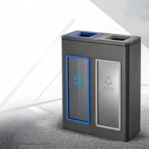 Wholesale Commercial Creative Square Metal Waste Bin For Shopping Mall