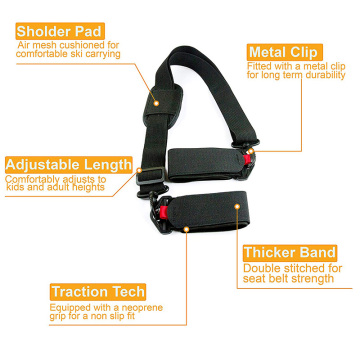 Adjustable Ski and Pole Strap Carrier