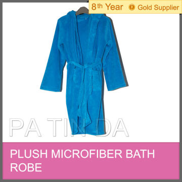 Plush microfiber bath robe