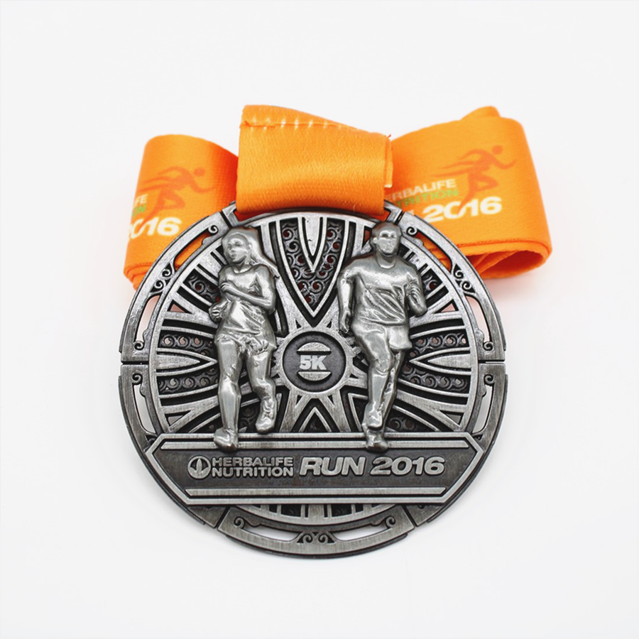 Silver Alloy Sport Run Race Award Medal