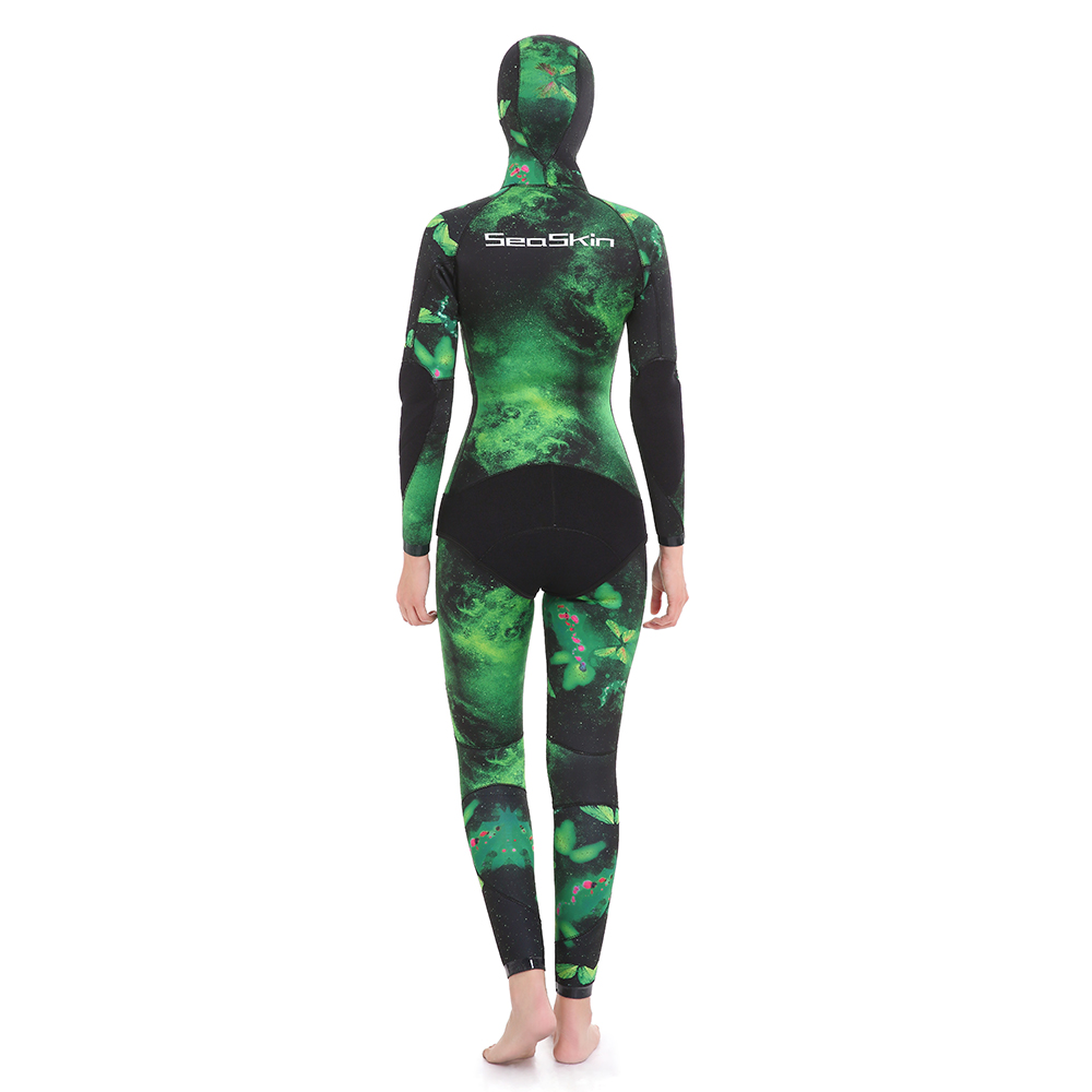 Seaskin -Damen Zwei Teile Camo Neopren Speerfischung mit Neoprenanzügen