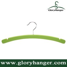 Green Bent Body Wooden Hanger For Chilren Clothes