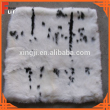 Mottled Black / White Rabbit Fur Cushion