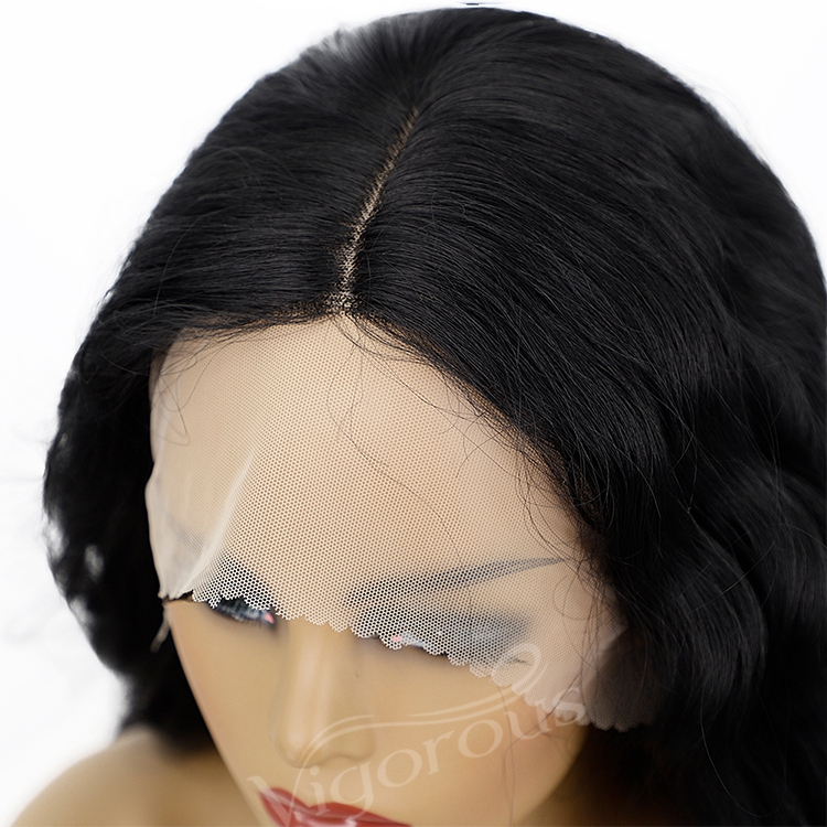 Cheap Premium Vendor Long Wavy Natural Black Heat Resistant High Quality Wholesale Synthetic Fiber Wig Lace Frontal Women