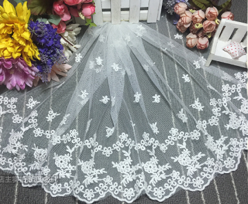 Cheap fty OEM white lace wedding dress fabric