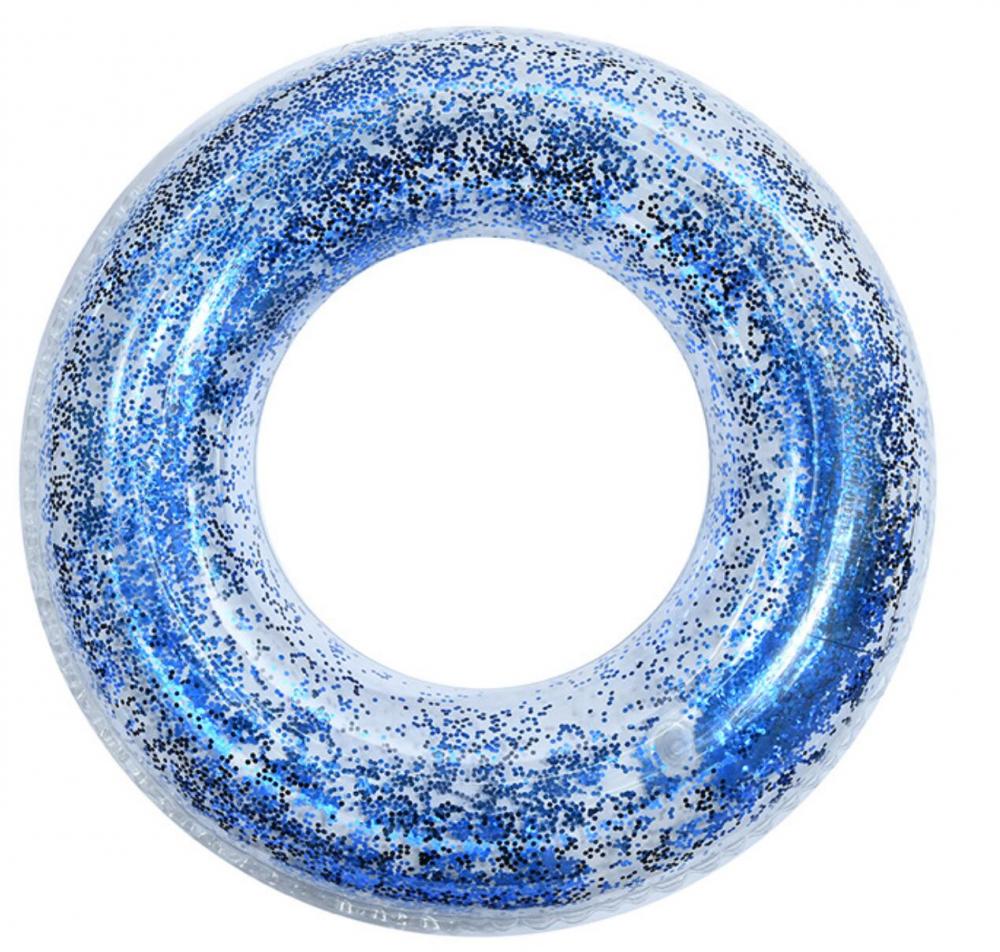 Blue Glitter Gold Glitter Ring Swim Ring Piscina