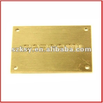 metal bag logo plate for luggage, garment, bags