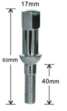 Ball seat 17mm hex lug bolts