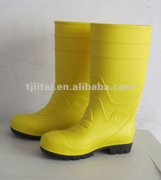 Water Resistant Yellow Cheap Price PVC Rain Boot, Safety PVC Rain Boot