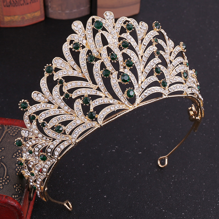 Bride Tiara Leaves with Alloy Bride Tiara with Ornaments