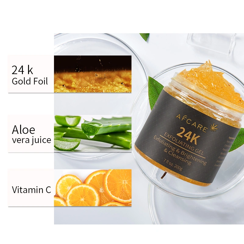 24K Gold Exfoliating Gel Private Label Custom OEM ODM Skin Care Face Gel