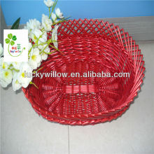 set of 3 color wicker storage fruit basket