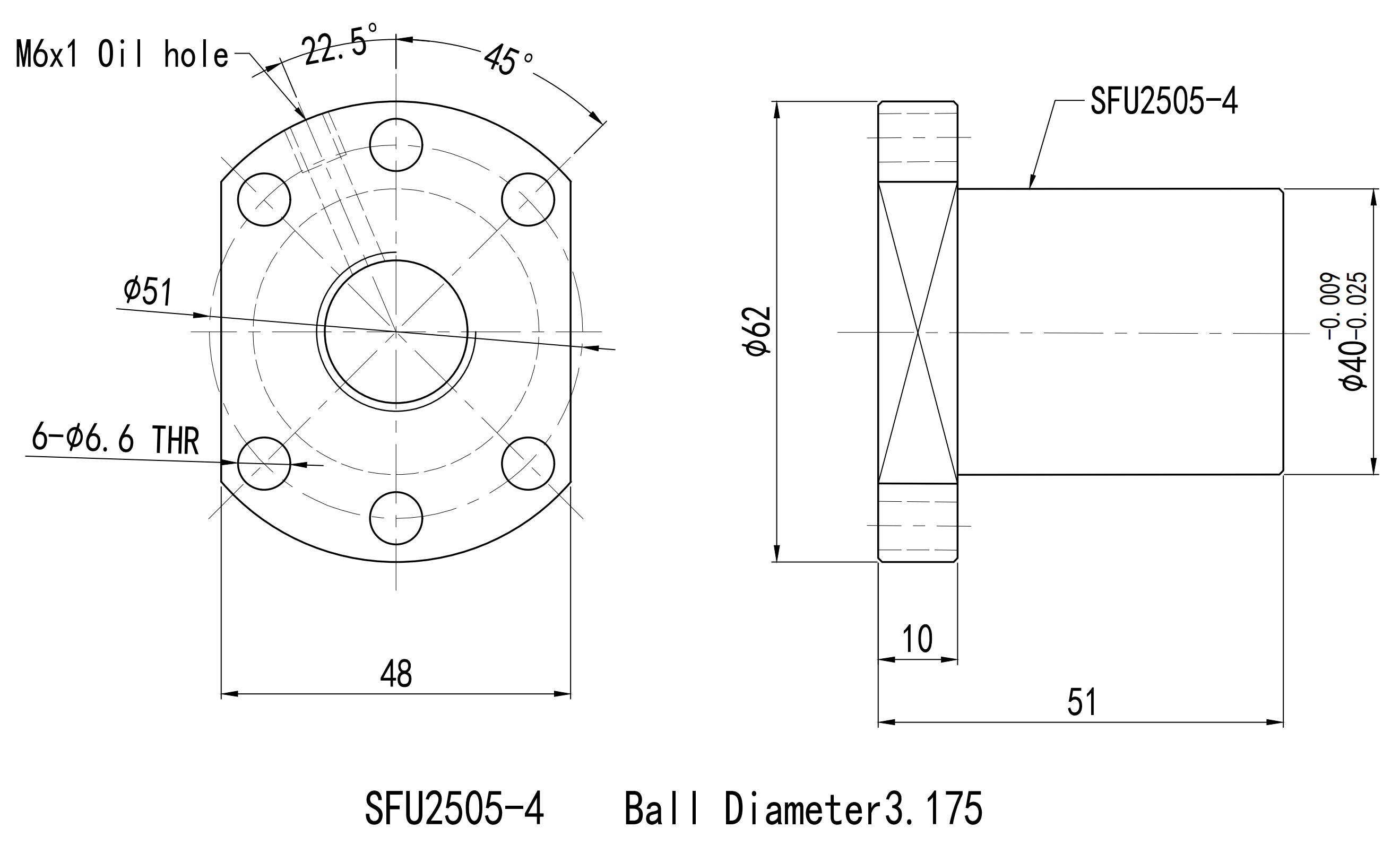 SFU2505-4 Ball Screw