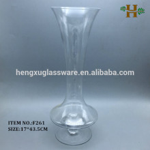 hand made footed clear glass vase wholease