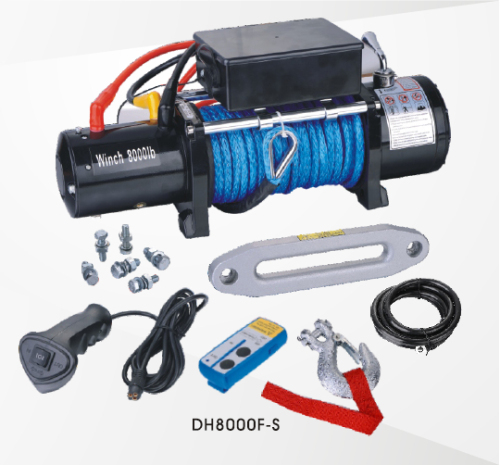 Tali sintetis 8000lb 12V Mini Offroad listrik Winch