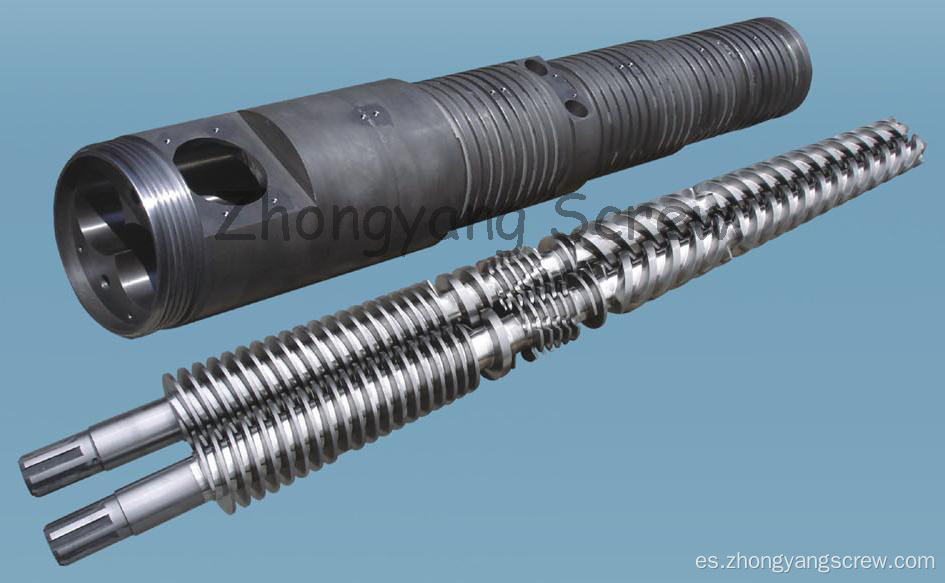 Barril de doble tornillo cónico para tubos de PVC Barril de tornillo de extrusión Tornillos dobles