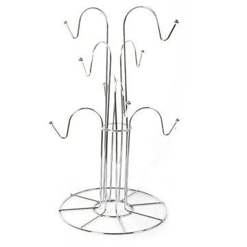 Chrome Wire Stand Holder for 8 Cup Mugs