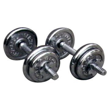 1"Chrome Barbell Plate w/Words on Two surface 40lb set