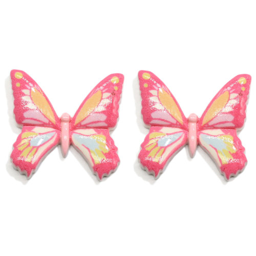 Venta caliente 100 unids / lote resina de mariposa cabujón de espalda plana Kawaii adorno de mariposa para Scrapbooking lazos para el cabello artesanía