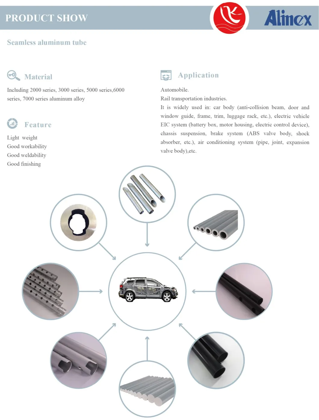 Profils en aluminium forme ovale/tube ovale en aluminium Exteusion
