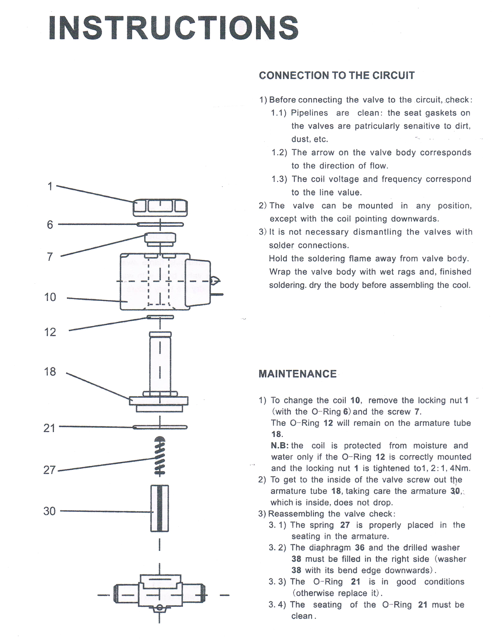 Instructions of MSV-1090/6 SAE Connection Refrigeration Solenoid Valve to control R12,R22;R134a,R410,R404